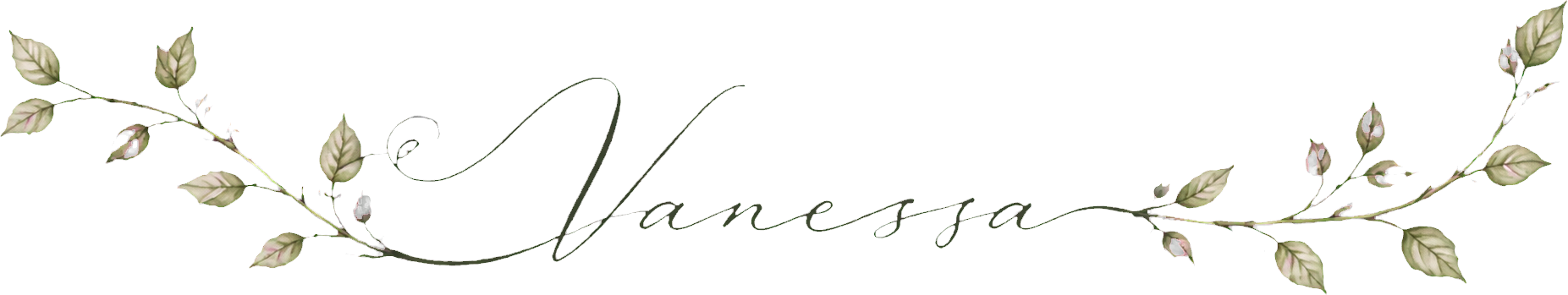 Vanessa, signed in one continuous botanical gesture